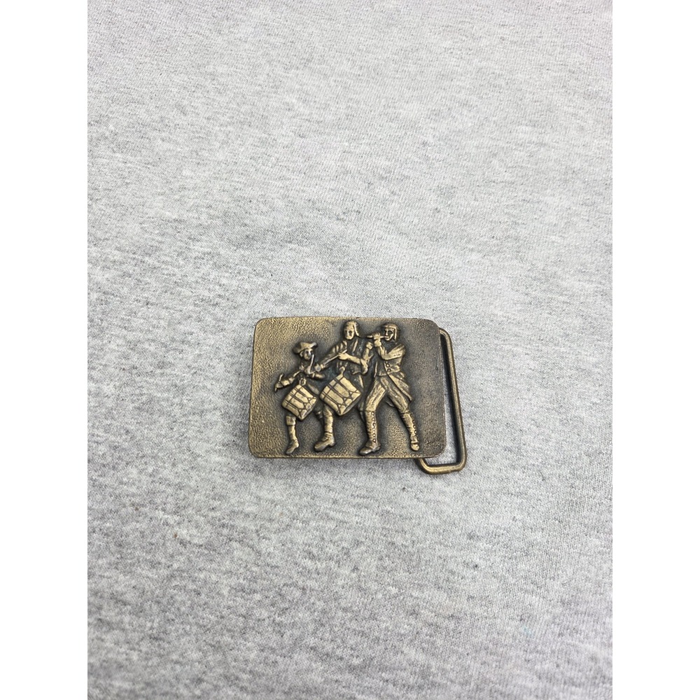 Solid Brass American Revolution 1776 Independence Belt Buckle Patriotic USA